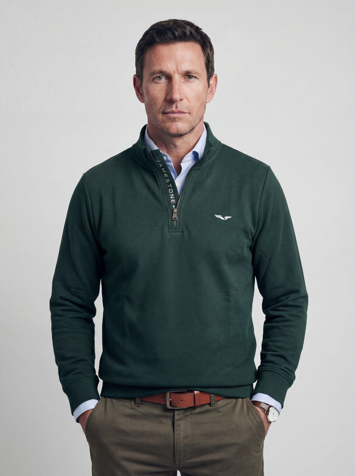 Jersey con Media Cremallera Jamestone – JS Ashford (100% Algodón Piqué)