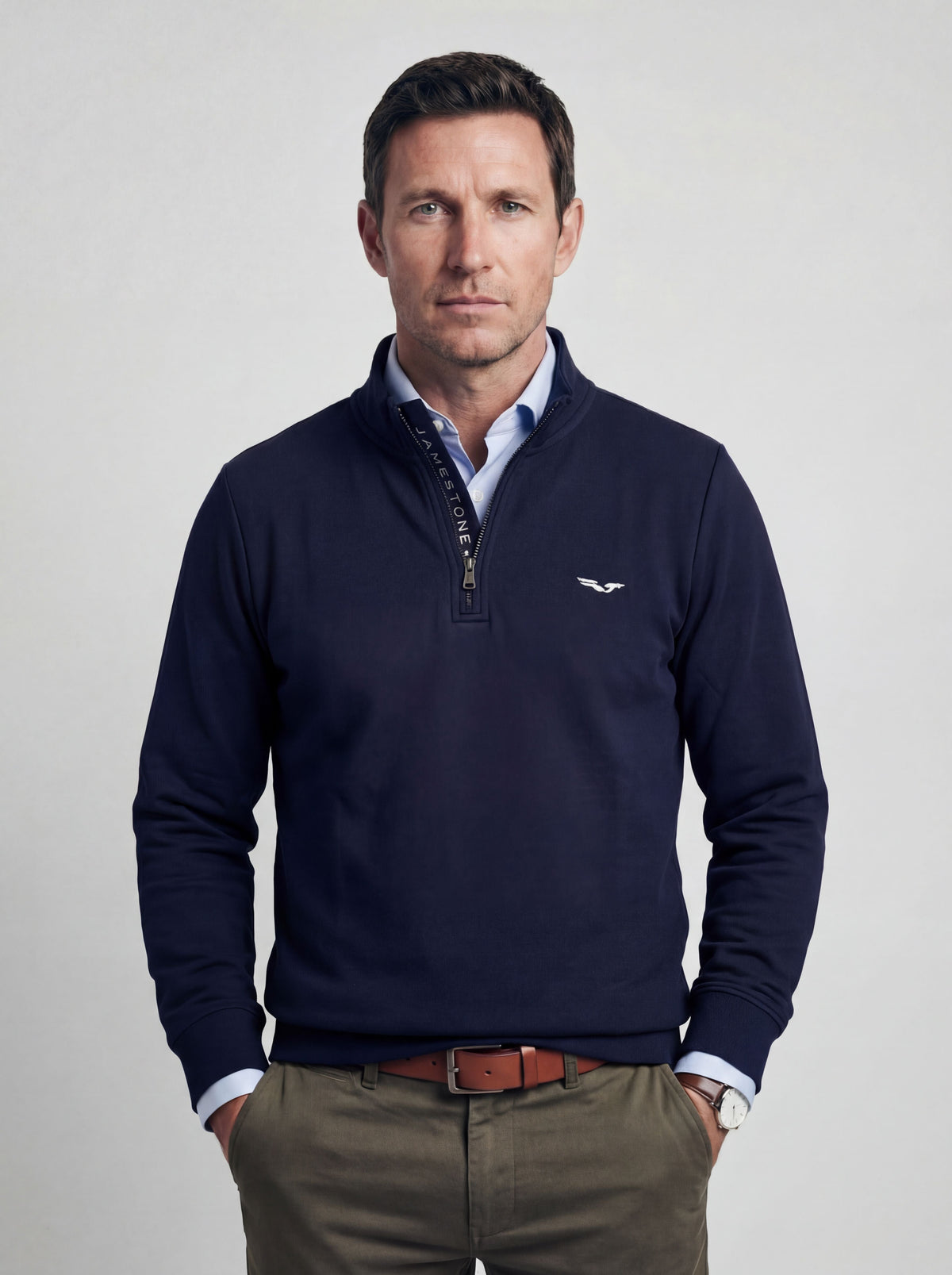 Jersey con Media Cremallera Jamestone – JS Ashford (100% Algodón Piqué)