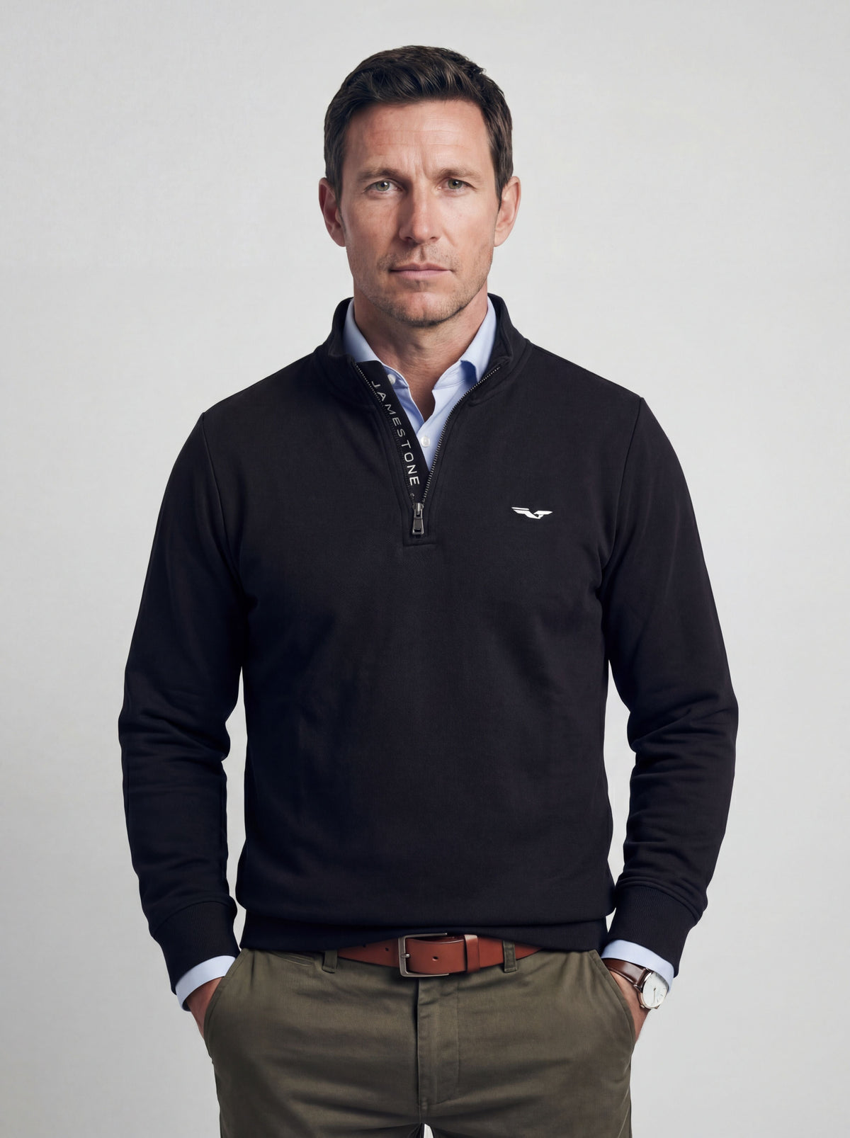 Jersey con Media Cremallera Jamestone – JS Ashford (100% Algodón Piqué)