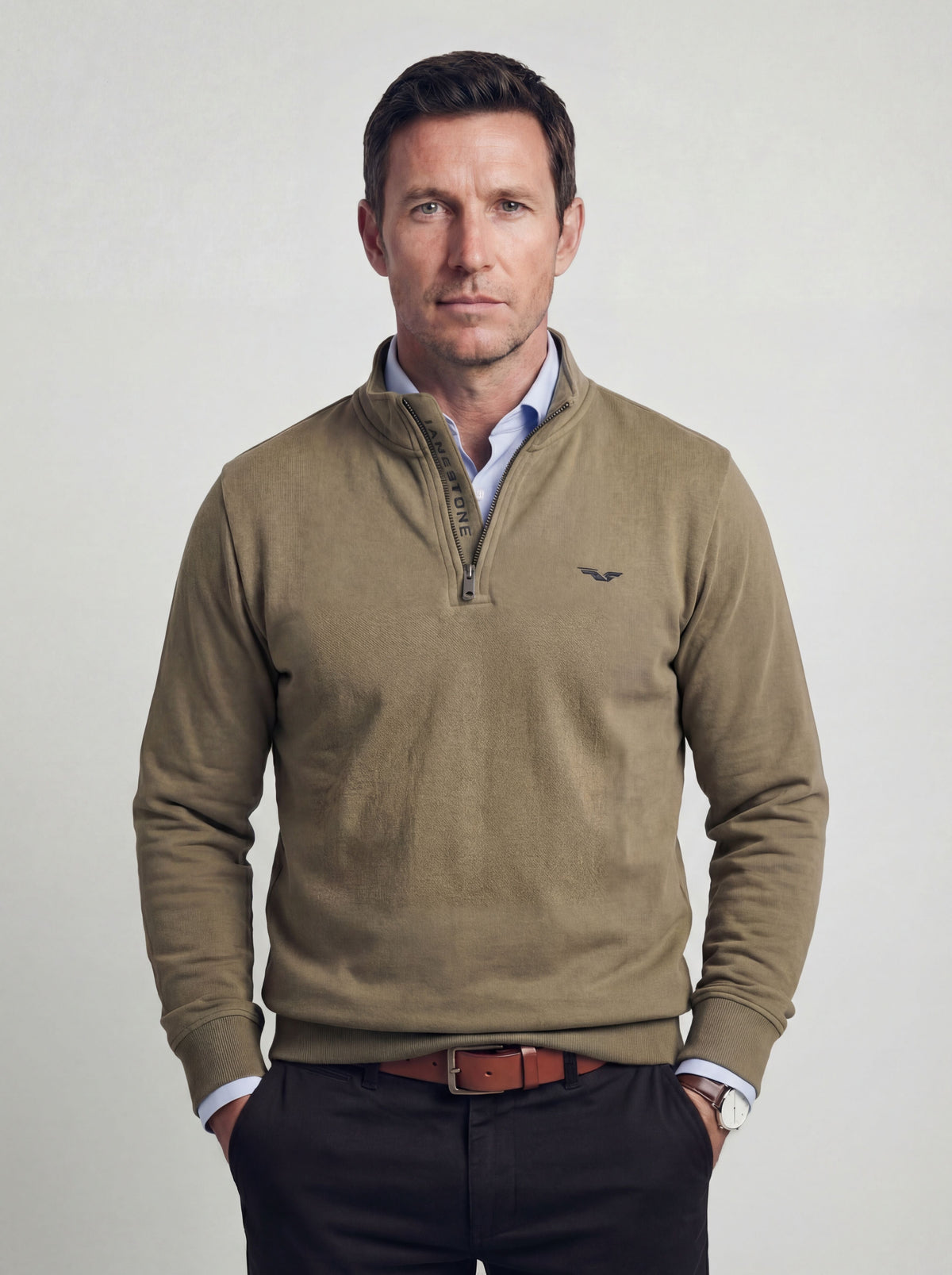 Jersey con Media Cremallera Jamestone – JS Ashford (100% Algodón Piqué)
