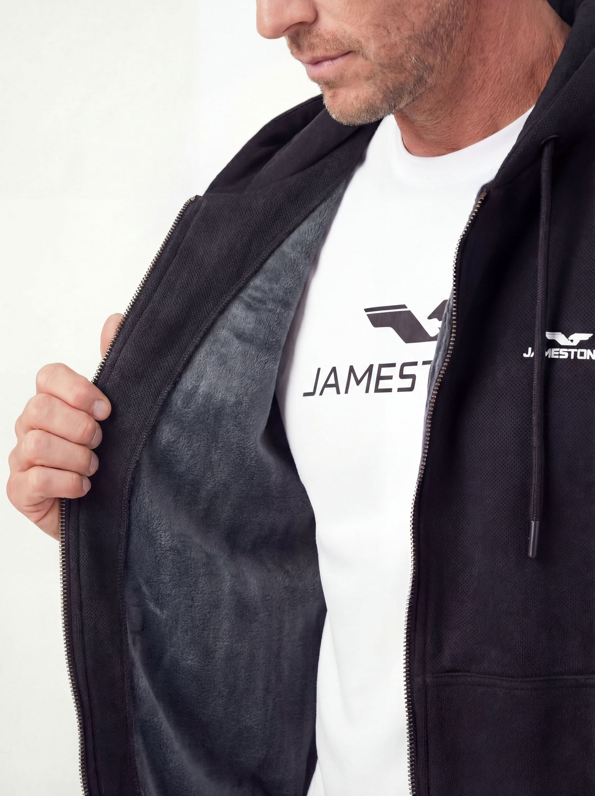 Sudadera con Cremallera de Piqué y Forro Polar - JS Arctic