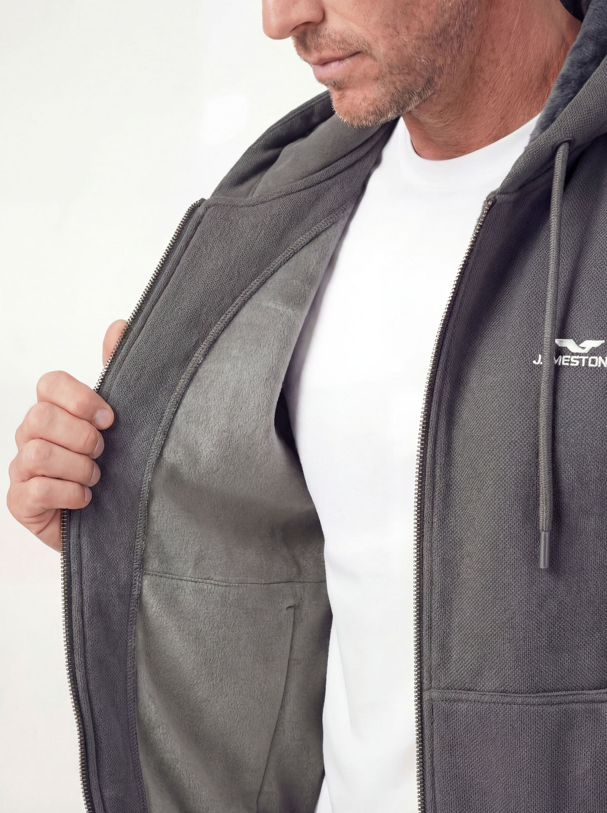 Sudadera con Cremallera de Piqué y Forro Polar - JS Arctic