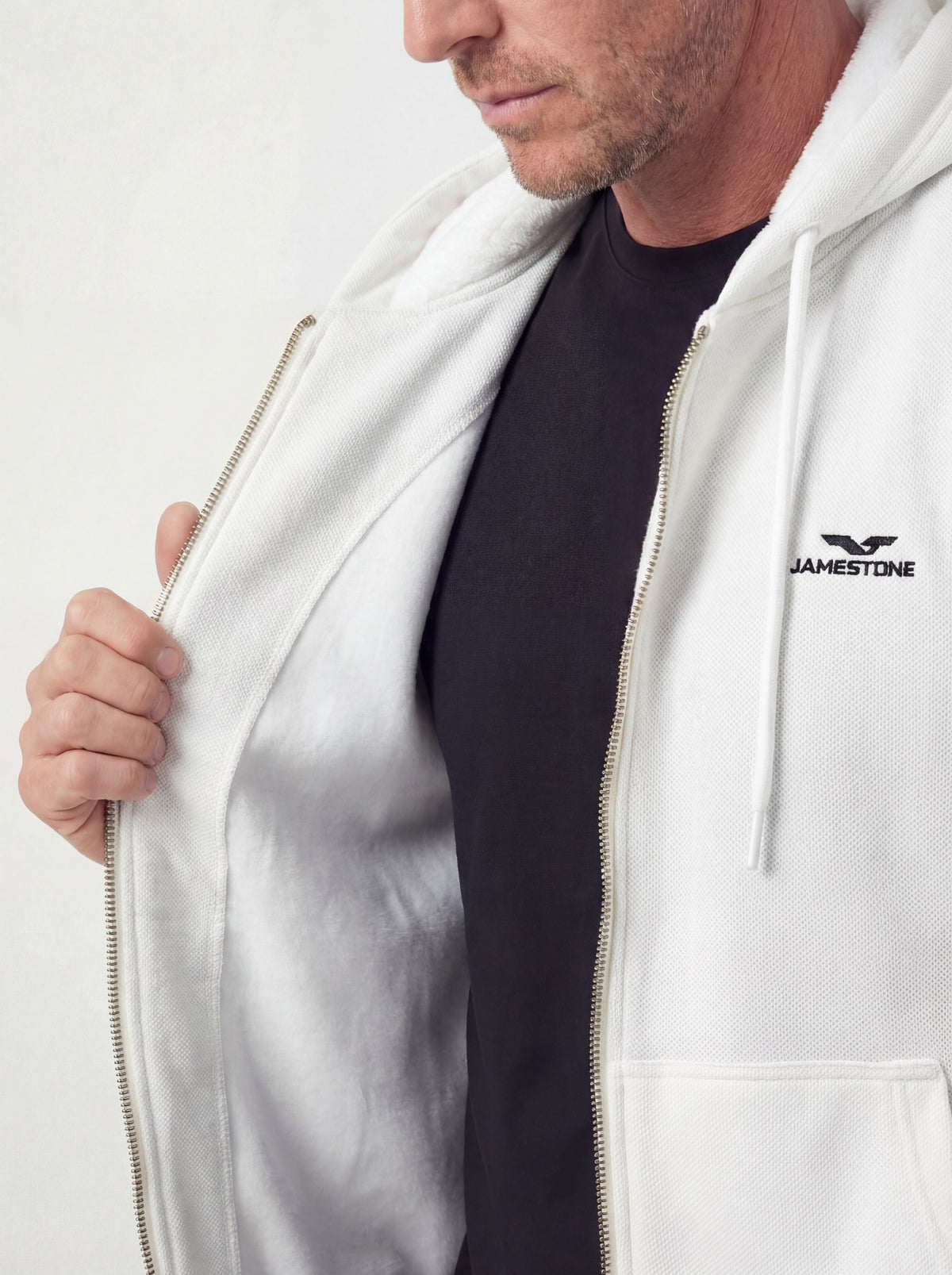 Sudadera con Cremallera de Piqué y Forro Polar - JS Arctic