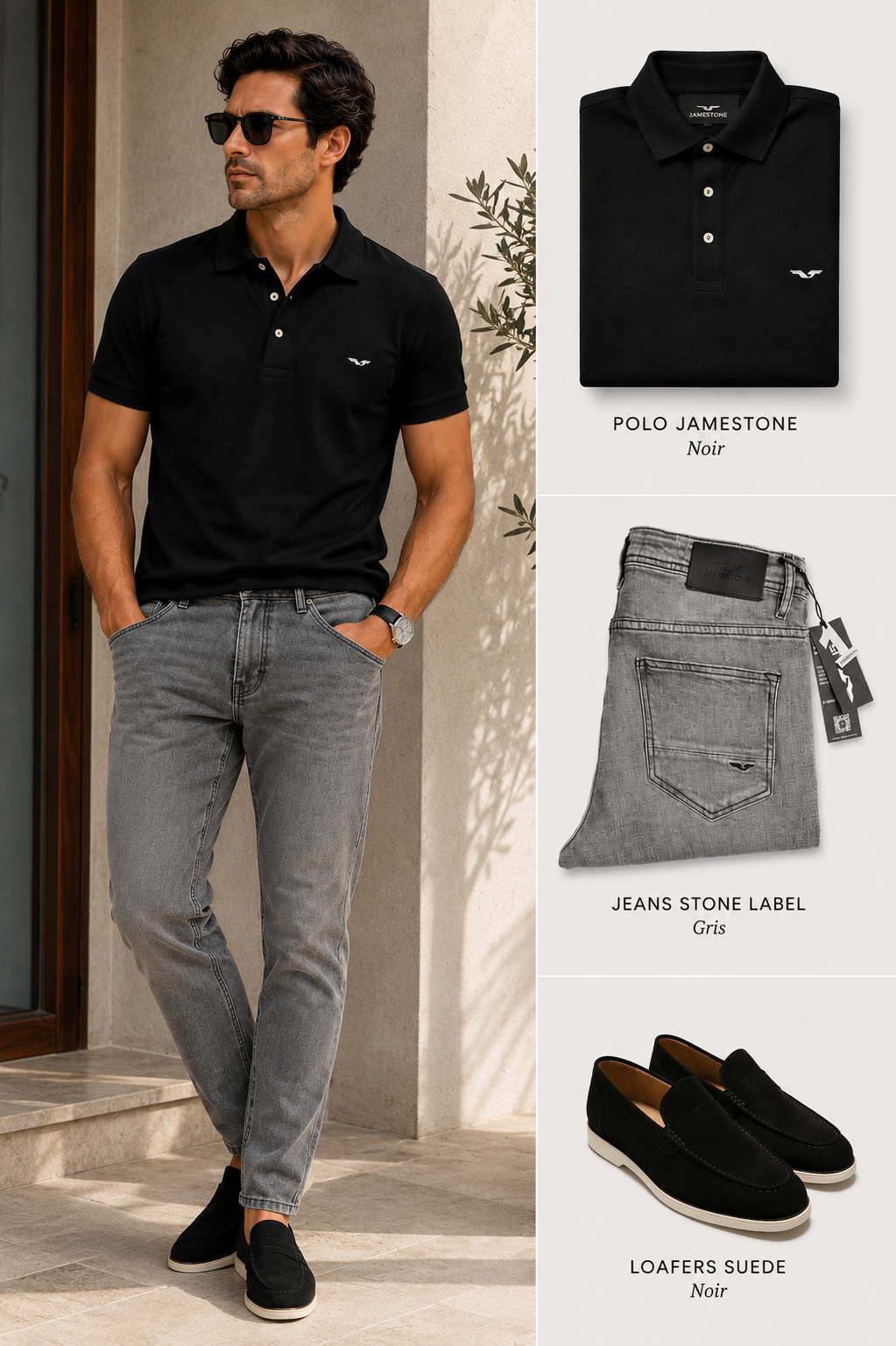 Conjunto - Polo Jamestone + Jeans Stone Label + Mocasines de Ante (-15%)