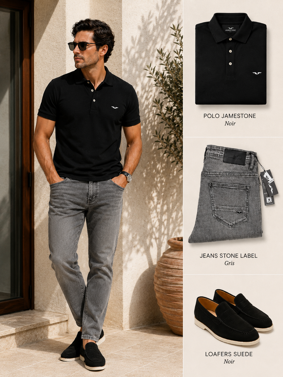 Conjunto - Polo Jamestone + Jeans Stone Label + Mocasines de Ante (-15%)