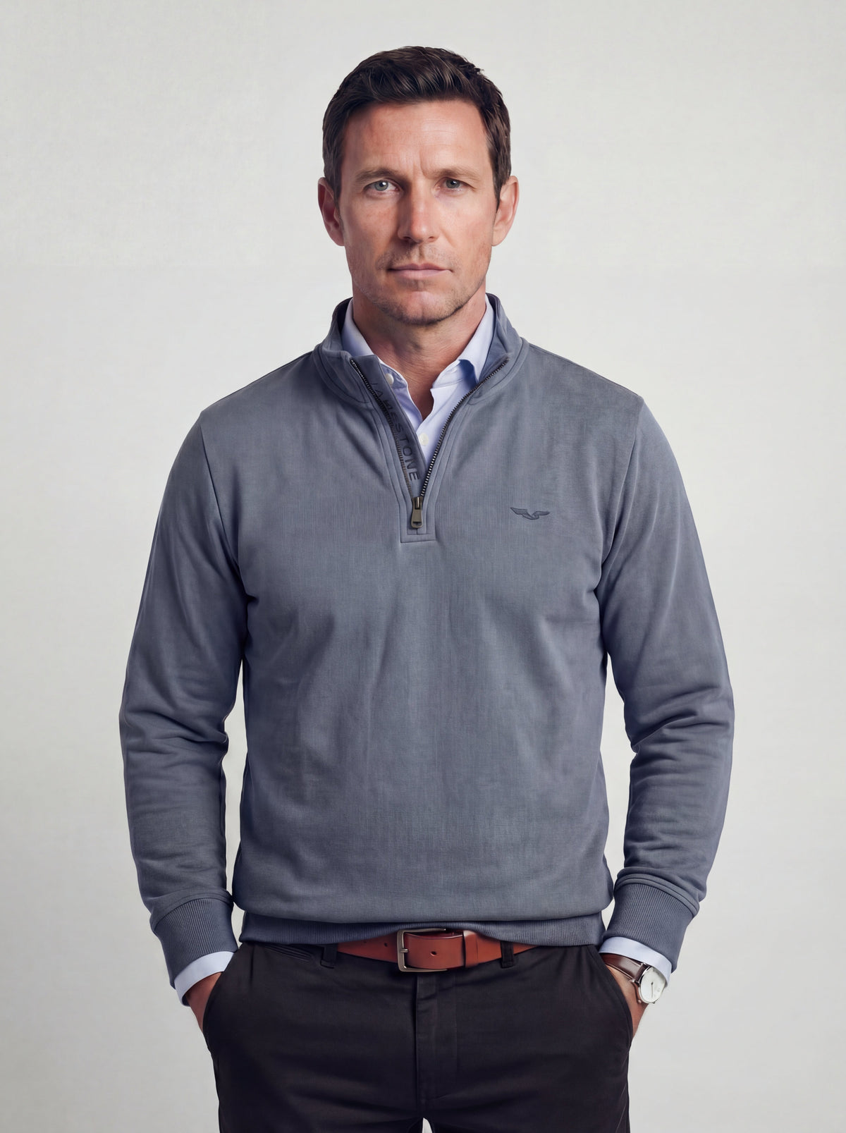 Jersey con Media Cremallera Jamestone – JS Ashford (100% Algodón Piqué)