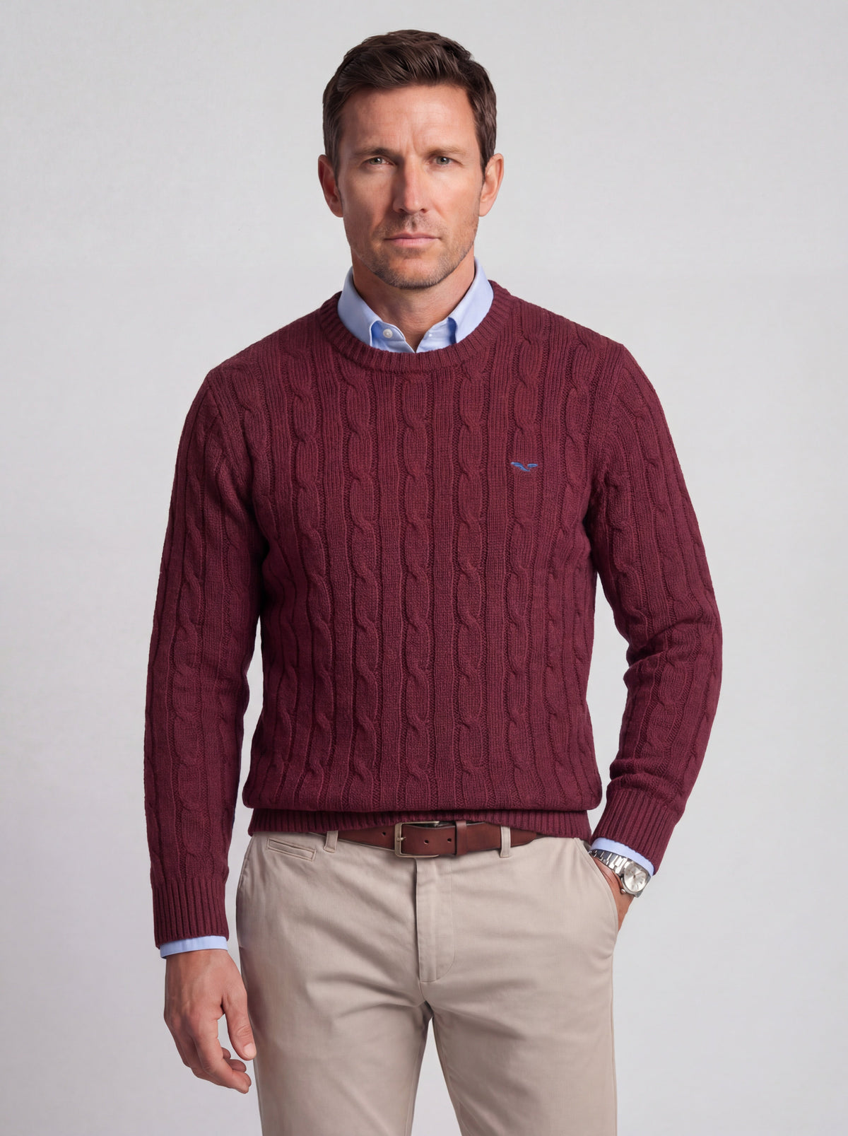 Jersey de Punto Trenzado 100% Algodón (Cuello Redondo) - JS Winchester